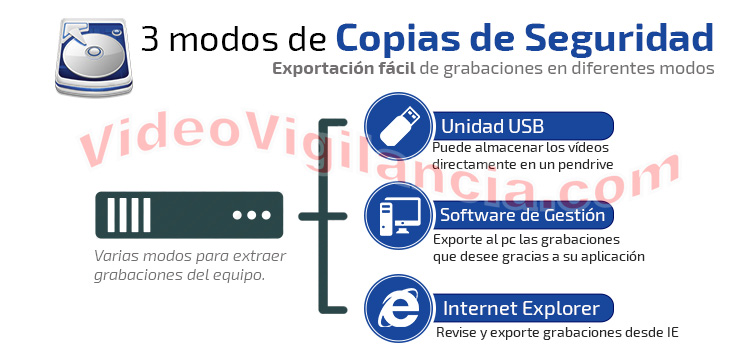 Extracción de copias de seguridad en remoto a través de Internet.