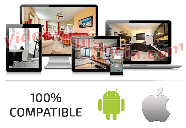 Cámara IP Wifi compatible con móviles, tablets y ordenadores.