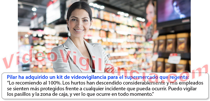 Kit videovigilancia 5 Megapíxeles ultra HD en supermercados y tiendas.