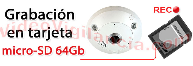 Cámara IP megapixel con lente ojo de pez 360º
