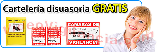 Carteles aviso de videovigilancia gratis con su kit de cámaras IP.