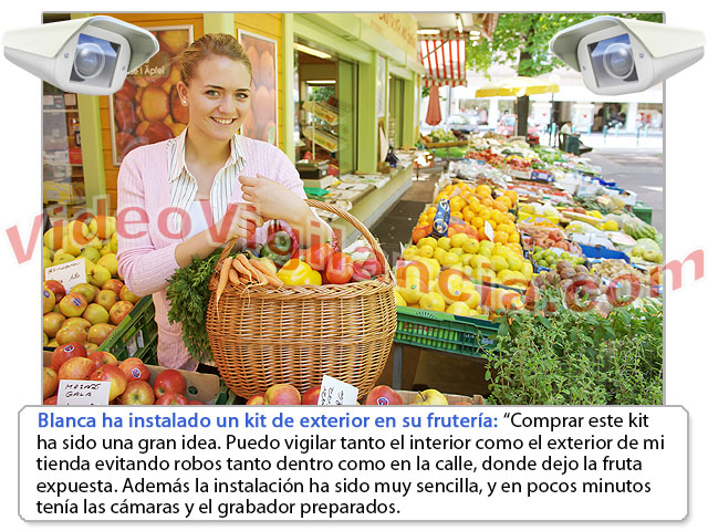 Kit de videovigilancia IP de 8 cámaras.