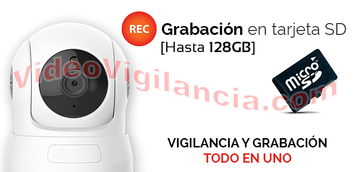 Cámara IP Wifi con grabación en tarjeta interna micro SD 16 Gb.