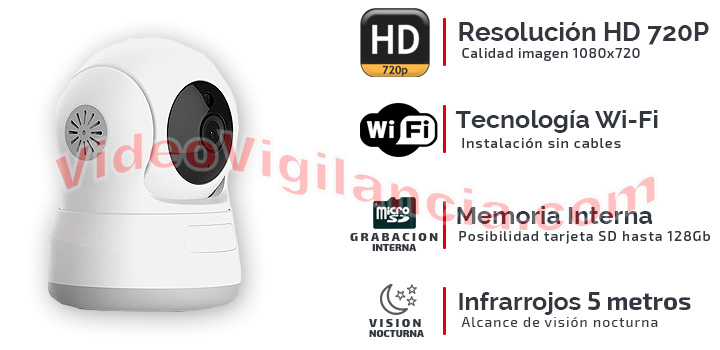 Cámara IP Wifi con movimiento, grabación y visión nocturna.