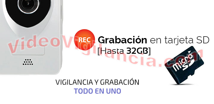 Cámara IP inalámbrica con grabación en tarjeta micro SD interna.