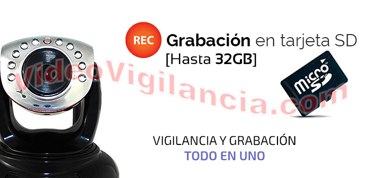 Cámara IP Wifi con grabación en tarjeta microSD interna.