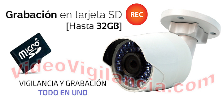 Cámara IP de exterior con grabación en tarjeta interna microSD