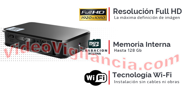 Cámara IP Wifi espía con grabación en tarjeta microSD.