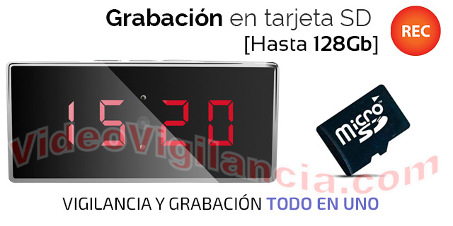 Cámara IP Wifi espía con grabación en tarjeta microSD interna.