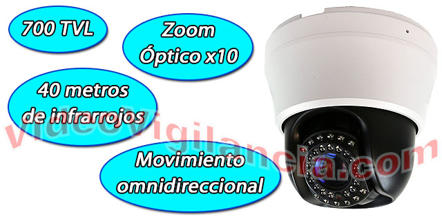 Cámara de interior con movimiento y zoom x10.