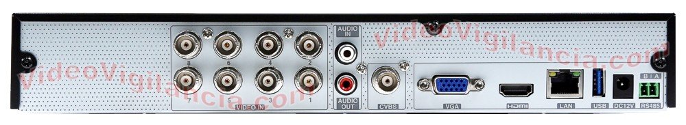 Entradas y salidas de audio y vídeo 5 Megapíxeles y conexiones para el kit de videovigilancia.