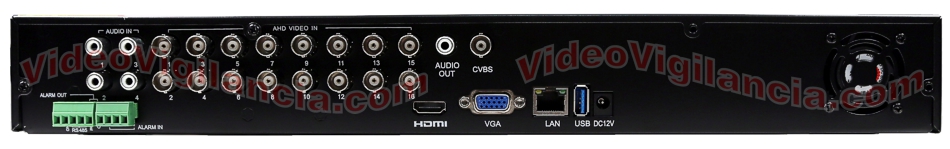 Conexiones del grabador HD 720P avanzado de 16 canales