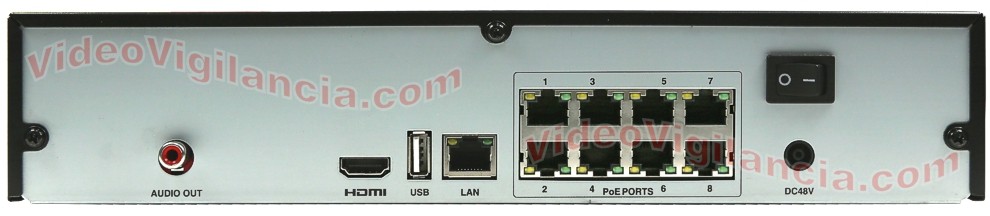 Grabador IP para 8 cámaras con switch PoE integrado