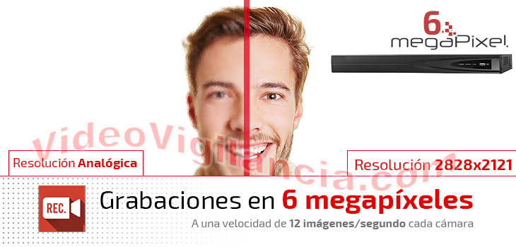 La máxima resolución de imagen con el grabador IP PoE.