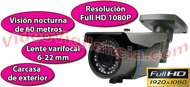 Cámara Full HD-TVI varifocar con visión nocturna.