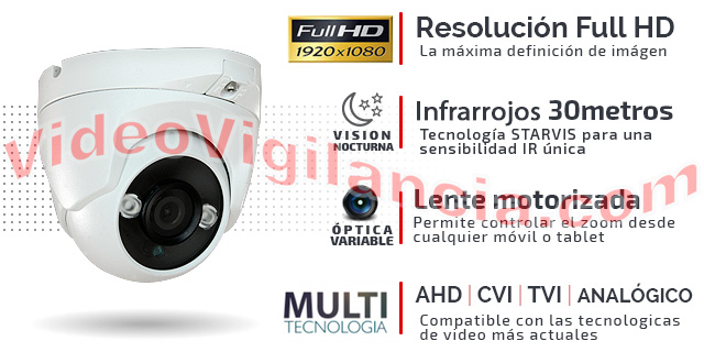 Cámara con lente de alta sensibilidad Starlight de exterior con infrarrojos.