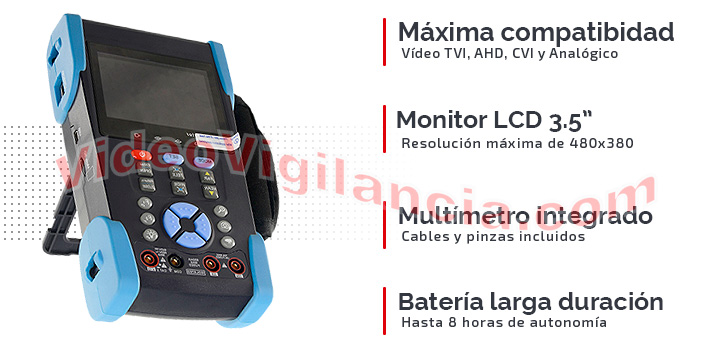 Monitor tester multi tecnología para instalaciones de cámaras y videovigilancia