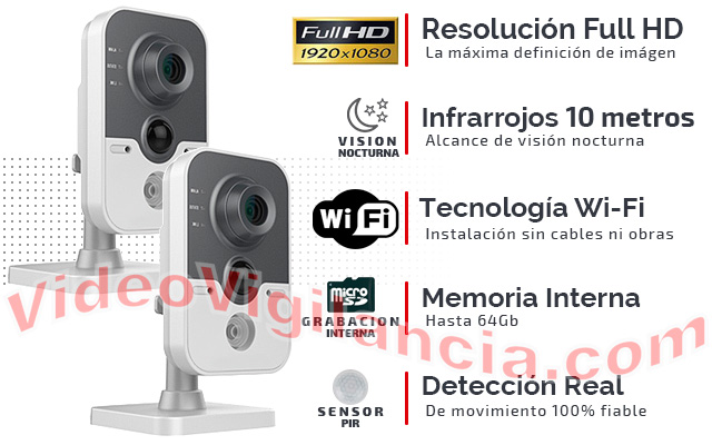 Pack de 2 cámaras IP Wifi de interior con grabación e IR.