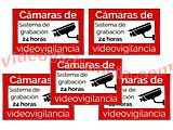 JUEGO 5 MINI CARTELES DE VIDEO VIGILANCIA