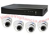 KIT VIDEOVIGILANCIA 4 CÁMARAS DOMO VARIFOCALES HD